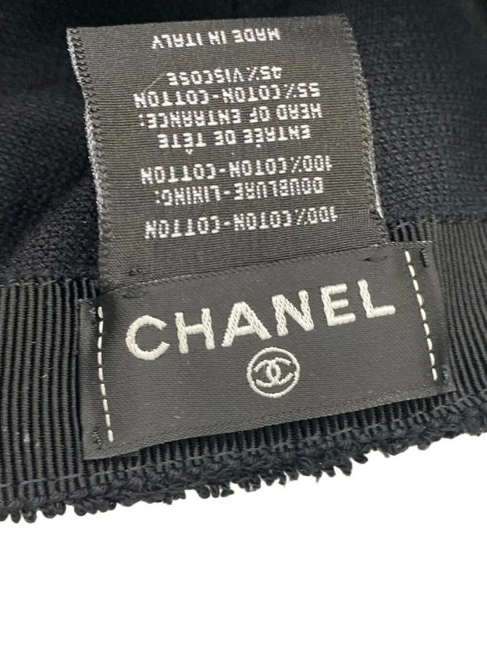CHANEL - Black Cotton Hat - Picture 5 of 7